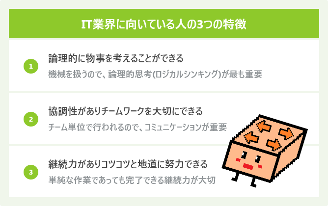 IT業界に向いている人の3つの特徴