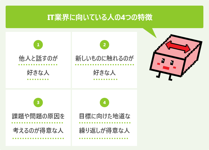 IT業界に向いている人の4つの特徴