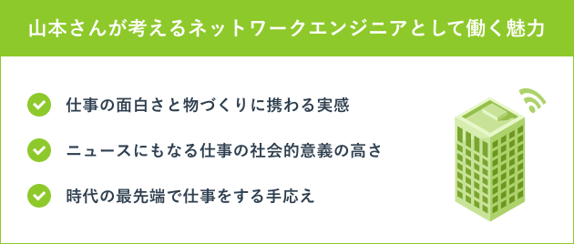 山本さんが考えるネットワークエンジニアとして働く魅力