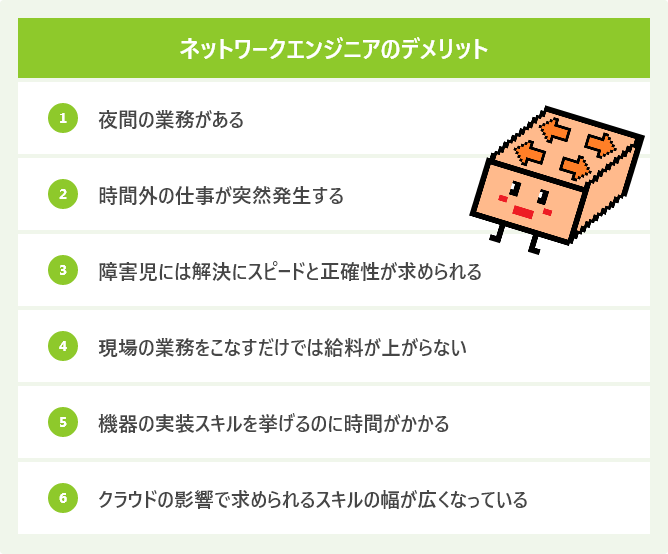 ネットワークエンジニアのデメリット