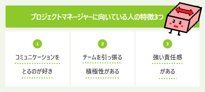 プロジェクトマネージャーに向いている人の特徴3つ