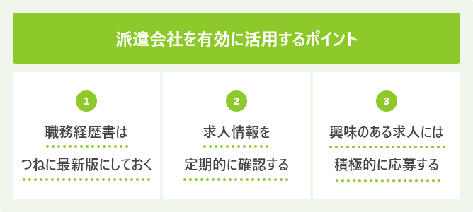 派遣会社を有効に活用するポイント