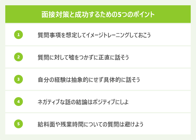 面接対策と成功するための5つのポイント