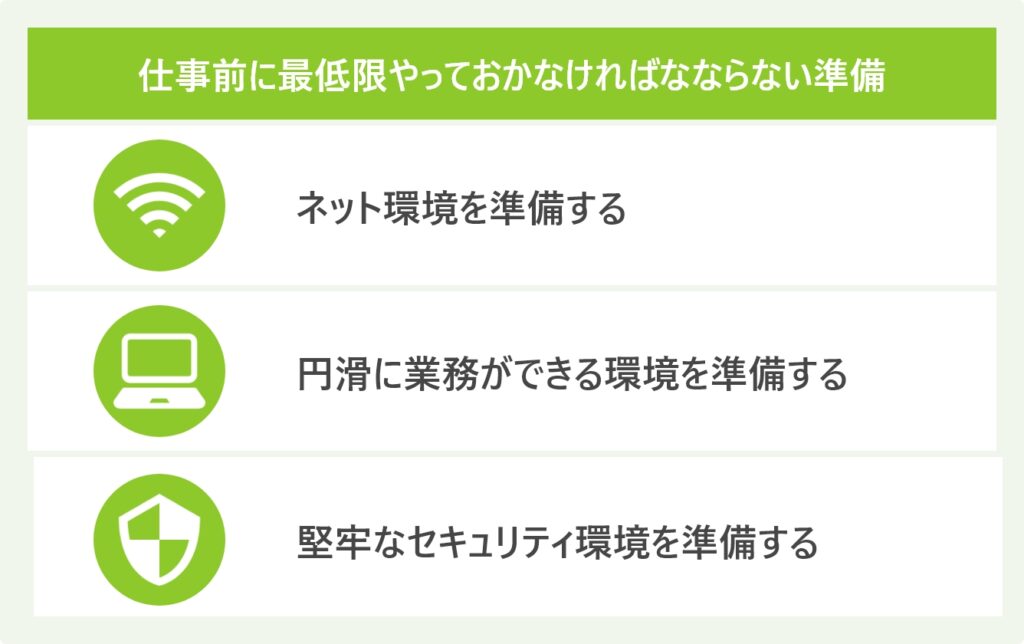 仕事前に最低限やっておかなければならない準備
