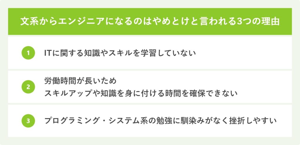 文系からエンジニアになるのはやめとけと言われる理由
